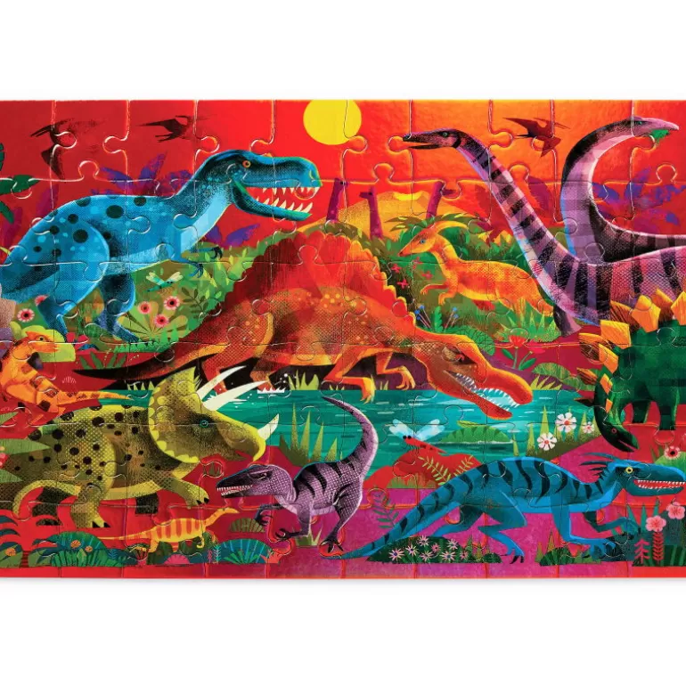 Crocodile Creek Puzzles Dès 5 Ans, 54 Pcs<Puzzle Metallise "Dinosaures" 60 Pcs