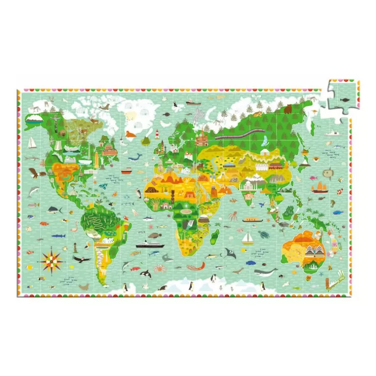 Djeco Puzzles Djeco<Puzzle Observation 'Tour Du Monde' 200 Pcs 7412