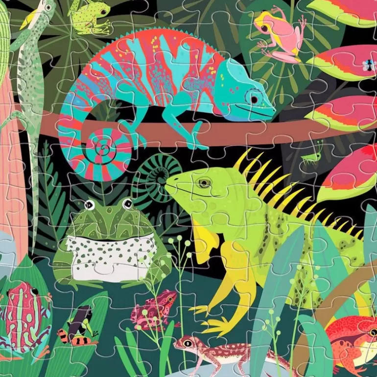 Mudpuppy Puzzles Dès 6 Ans, 100 Pcs<Puzzle Qui Brille Dans Le Noir 'Grenouilles Et Lezards' 100 Pcs