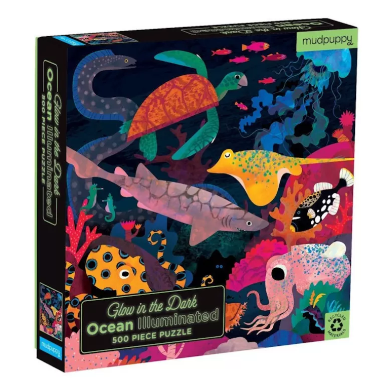 Mudpuppy Puzzles Dès 8 Ans, 500 Pcs Et +<Puzzle Qui Brille Dans Le Noir "Ocean" 500 Pcs