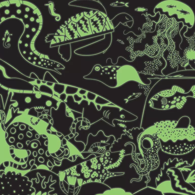Mudpuppy Puzzles Dès 8 Ans, 500 Pcs Et +<Puzzle Qui Brille Dans Le Noir "Ocean" 500 Pcs