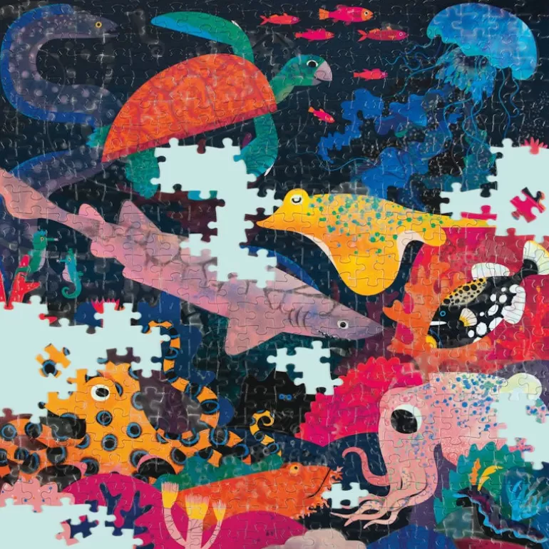 Mudpuppy Puzzles Dès 8 Ans, 500 Pcs Et +<Puzzle Qui Brille Dans Le Noir "Ocean" 500 Pcs