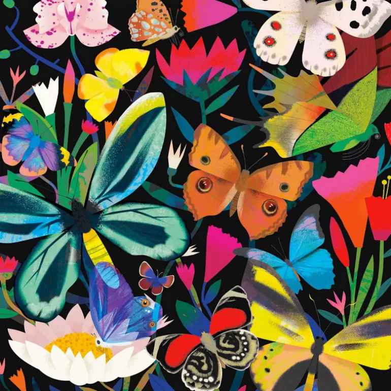 Mudpuppy Puzzles Dès 8 Ans, 500 Pcs Et +<Puzzle Qui Brille Dans Le Noir "Papillons" 500 Pcs