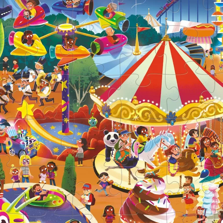 Crocodile Creek Puzzles Dès 5 Ans, 54 Pcs<Puzzle Une Journee A La Fete Foraine 48 Pcs