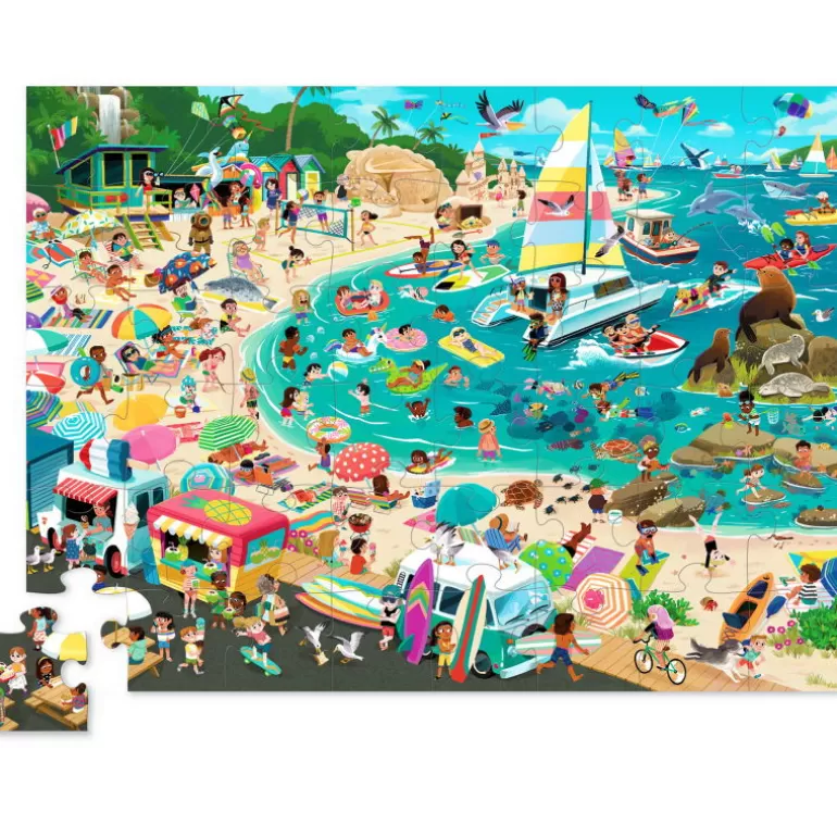 Crocodile Creek Puzzles Dès 5 Ans, 54 Pcs<Puzzle Une Journee A La Plage 48 Pcs