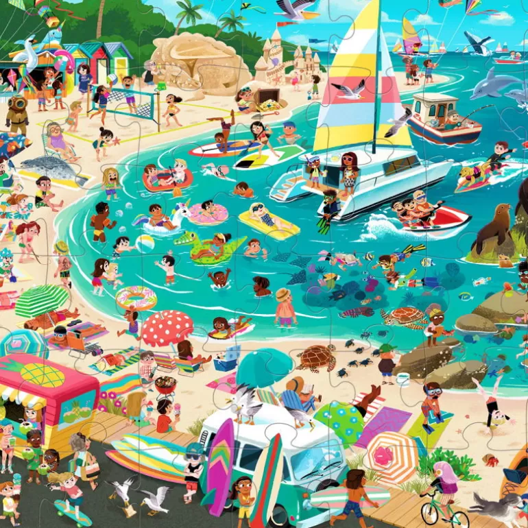 Crocodile Creek Puzzles Dès 5 Ans, 54 Pcs<Puzzle Une Journee A La Plage 48 Pcs