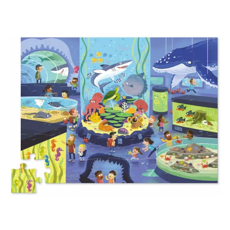 Crocodile Creek Puzzles Dès 5 Ans, 54 Pcs<Puzzle Une Journee Au Musee 'Aquarium' 48 Pcs