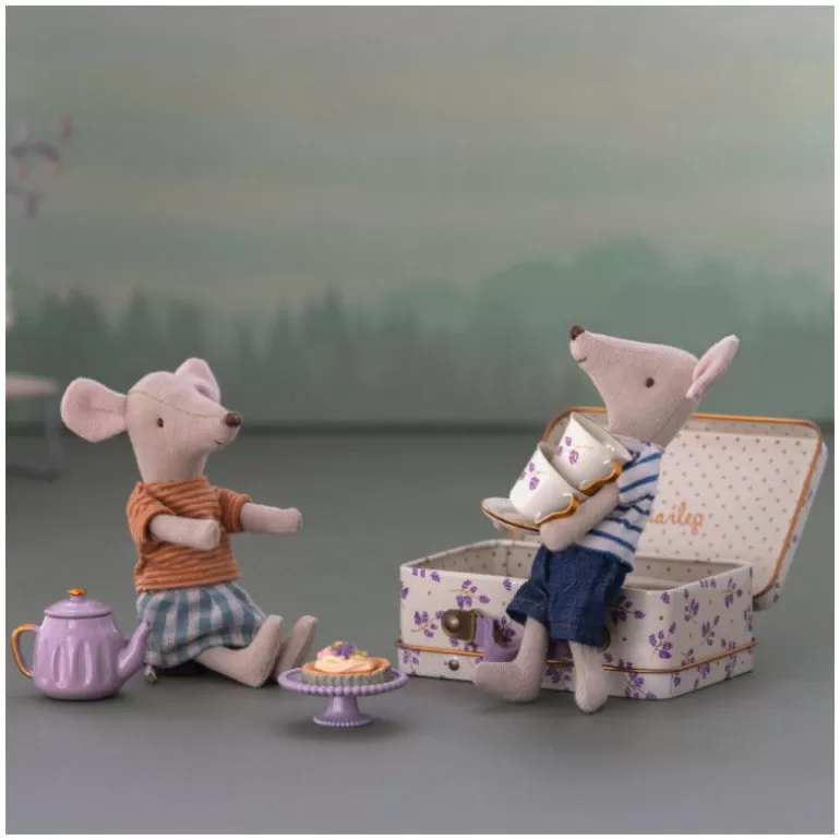 Maileg Maison De Poupee En Bois<Service A The "Plaisir De L'Apres-Midi - Madelaine Violette" Pour Souris
