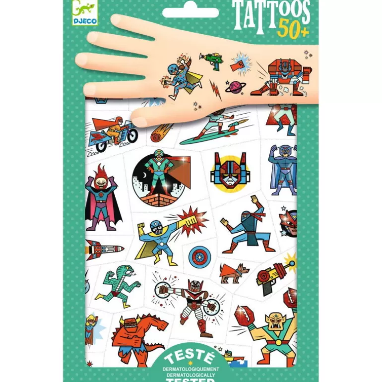 Djeco Tatouages Enfants, Maquillage<Tatouages 'Heroes Vs Villains' 9614