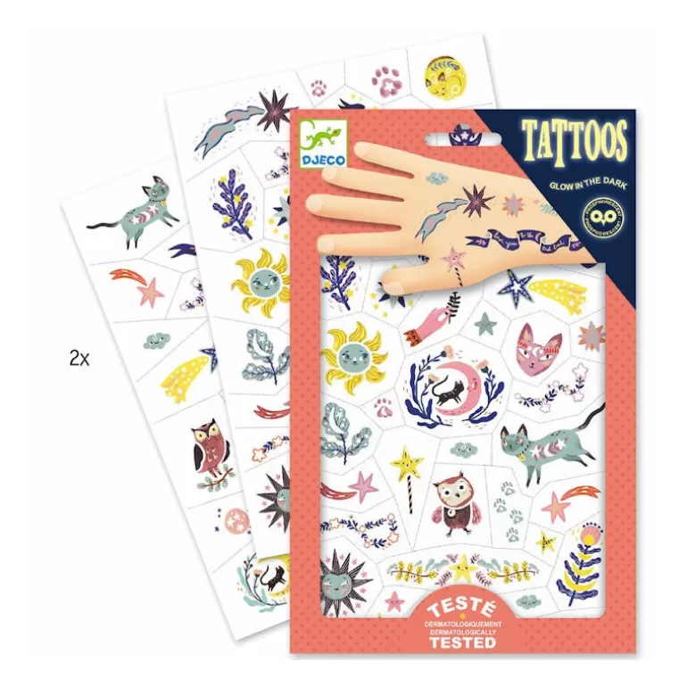 Djeco Tatouages Enfants, Maquillage<Tatouages Phosphorescents 'Sweet Dreams' 9592