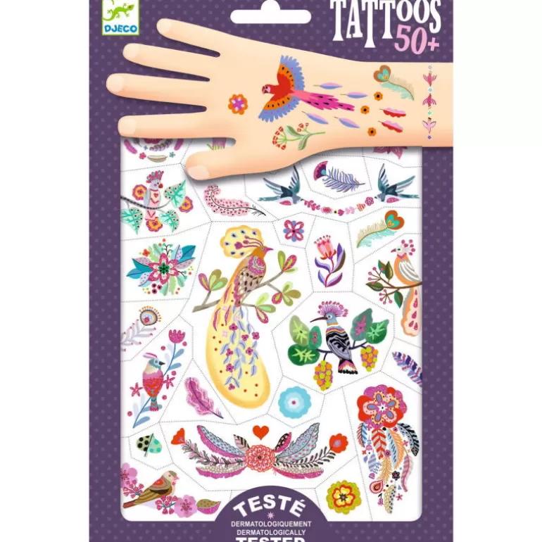 Djeco Tatouages Enfants, Maquillage<Tatouages 'Plume Color' 9615
