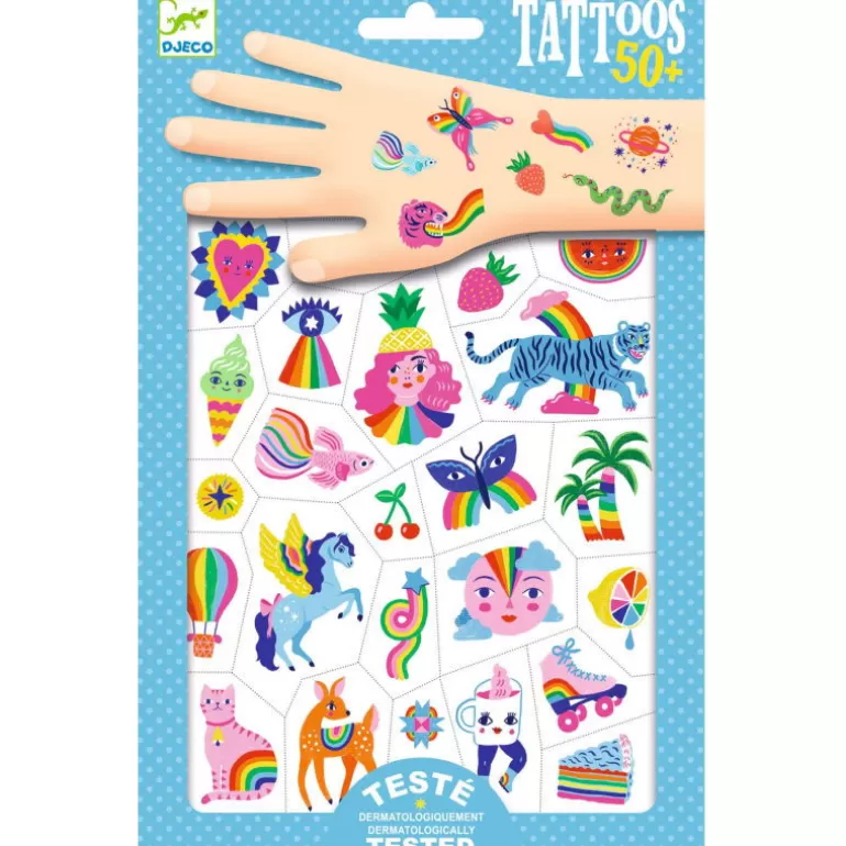 Djeco Tatouages Enfants, Maquillage<Tatouages 'Rainbow' 9617