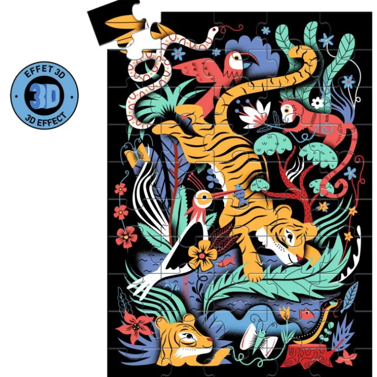 Djeco Puzzle Djeco<Wizzy' Puzzle "Le Saut Du Tigre" 50 Pcs 7031