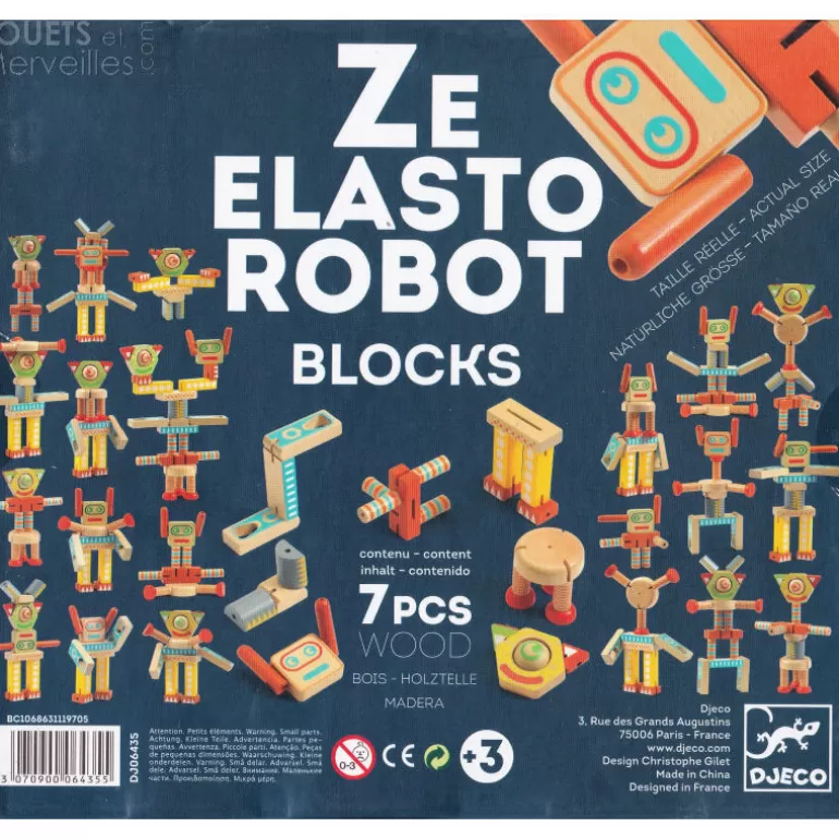 Djeco Jeux De Construction<Ze Elastorobot, Jeu De Blocs En Bois Pour Construire Des Robots 6435